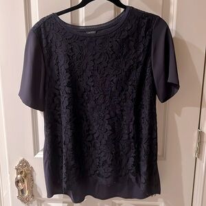 Ann Taylor navy lace top size M